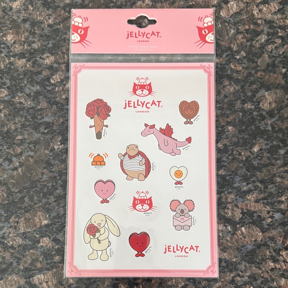 Jellycat Pink and Red Sticker Set